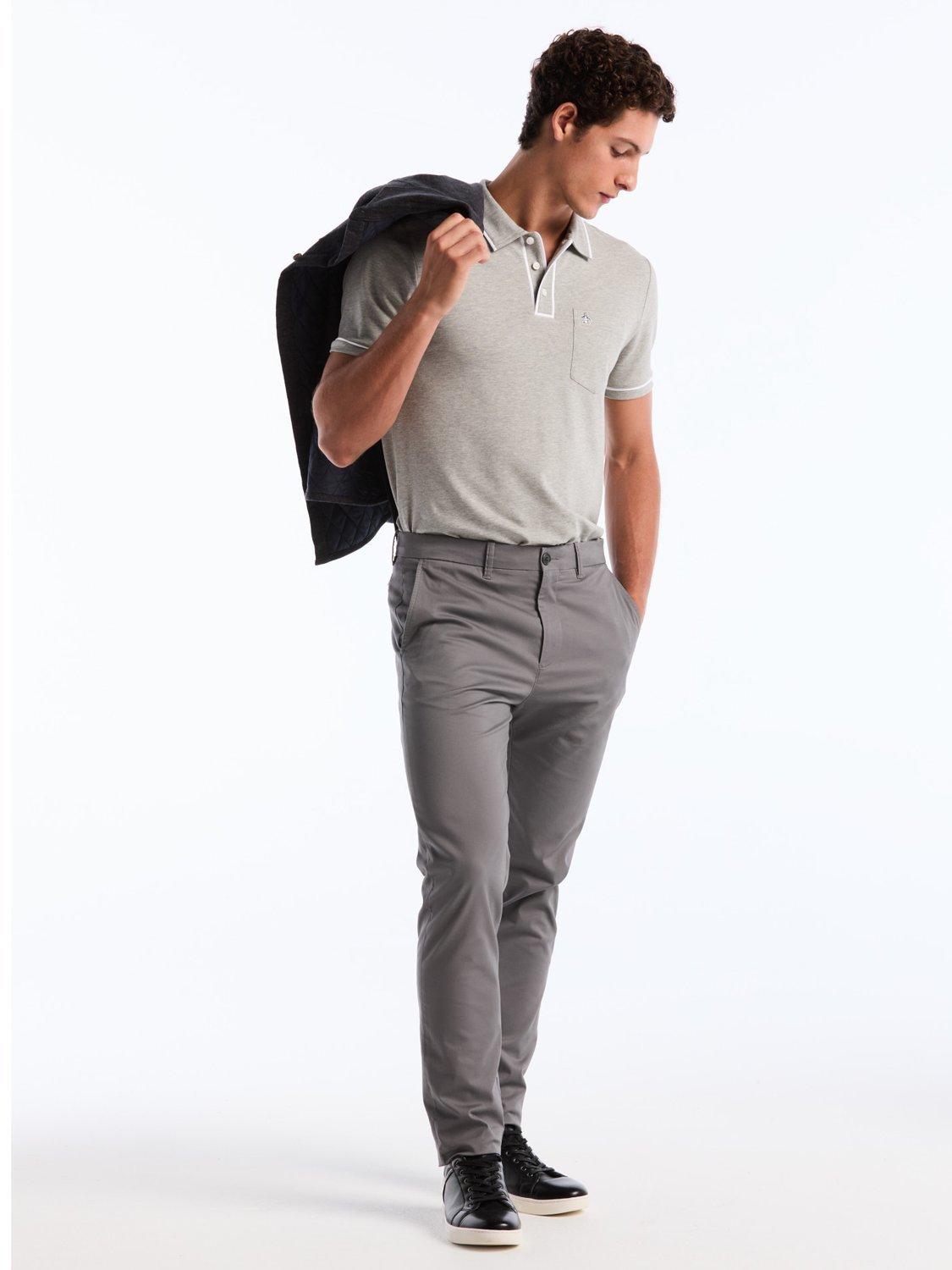 Product image 2 of 6, which shows Original Penguin Cotton Blend Regular Fit Chino Trousers, Castlerock, W30/L32