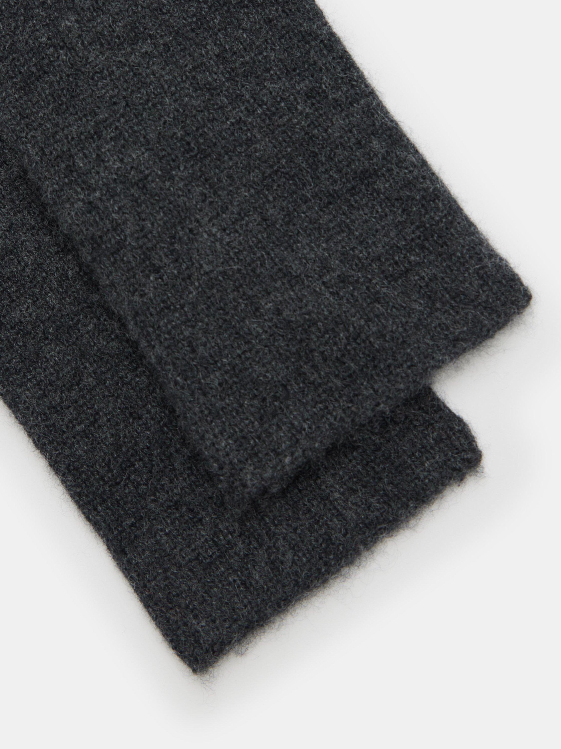 Product image 2 of 3, which shows HUSH Cashmere Handwarmers, Charcoal Marl, One Size
