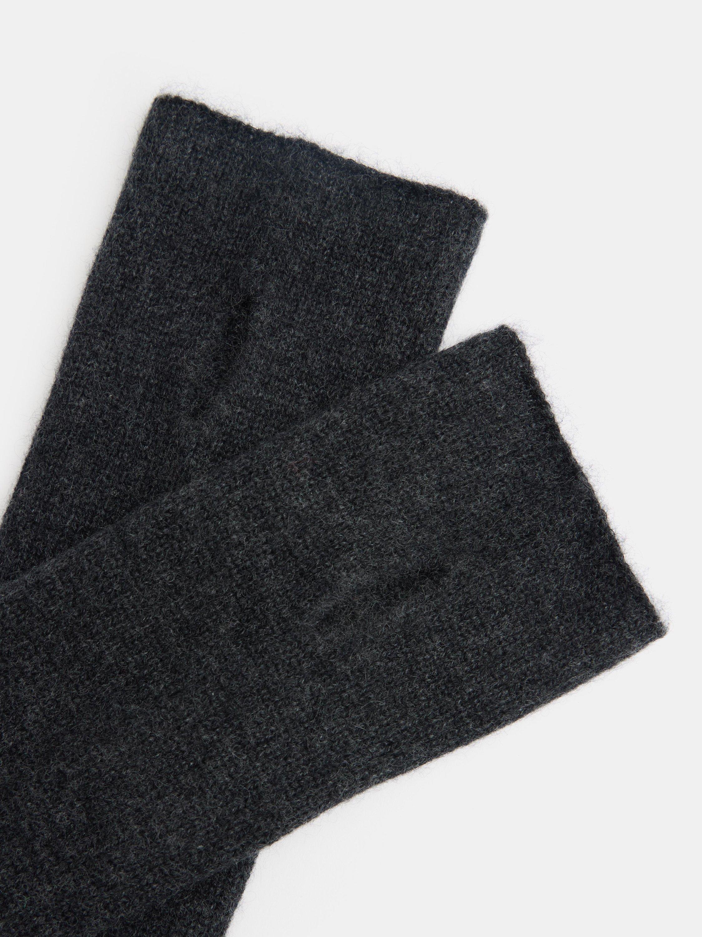 Product image 3 of 3, which shows HUSH Cashmere Handwarmers, Charcoal Marl, One Size