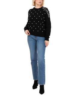 Lovedrobe Embellished Cable Knit Jumper, Black