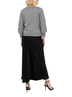 Lovedrobe Diamante Crop Top & Cardigan Set, Grey - view 2, Grey