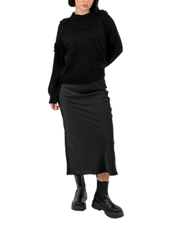 Lovedrobe Floral Applique Jumper, Black, Black