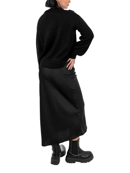 Lovedrobe Floral Applique Jumper, Black - view 2, Black