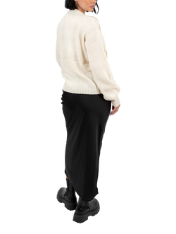 Lovedrobe Floral Applique Jumper, Black - view 2, Cream