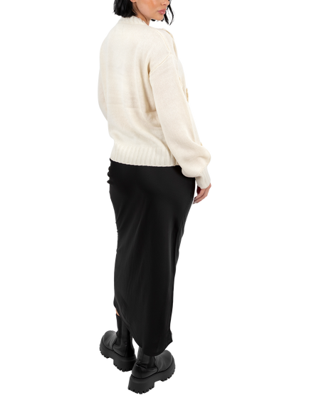 Lovedrobe Floral Applique Jumper, Black - view 2, Cream