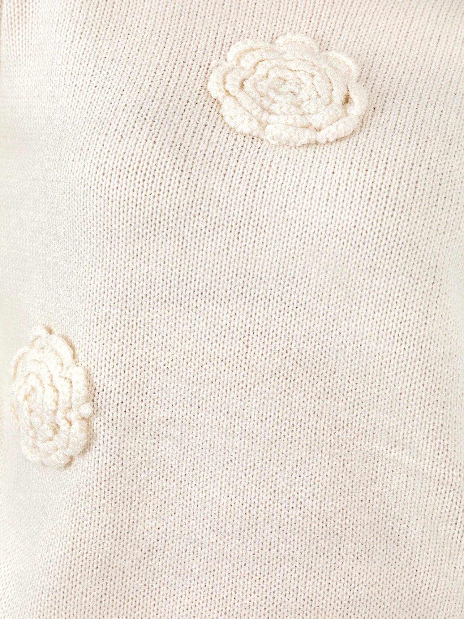 Product image 7 of 7, which shows Lovedrobe Floral Applique Jumper, Cream, 8-10