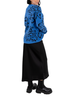 Lovedrobe Floral Jacquard Jumper - view 2, Blue