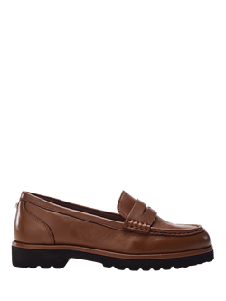 Moda in Pelle Ellaria Leather Loafers, Tan, Tan