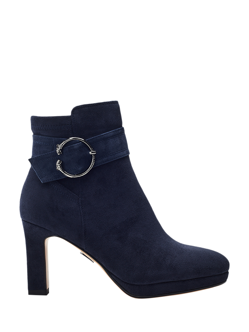 Product image 1 of 4, which shows Moda in Pelle Pelko Buckle Ankle Boots, Navy, 3