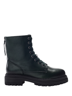 Moda in Pelle Onnay Leather Lace Up Ankle Boots, Dark Green, Dark Green