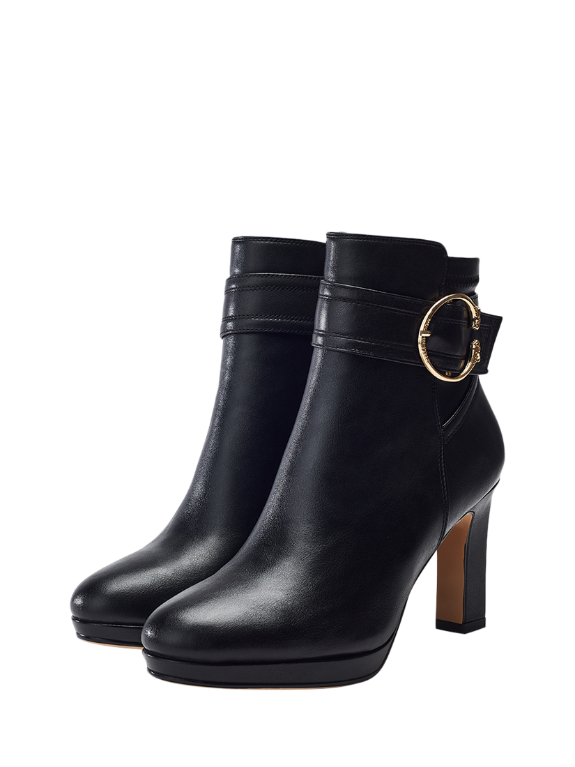 Product image 2 of 4, which shows Moda in Pelle Pelko Buckle Ankle Boots, Black, 3