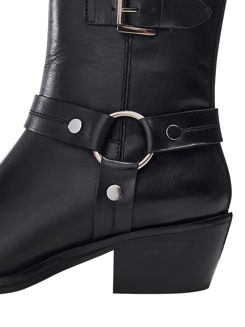 Product image 4 of 4, which shows Moda in Pelle Shoon Gee Leather Ankle Boots, Black, 3