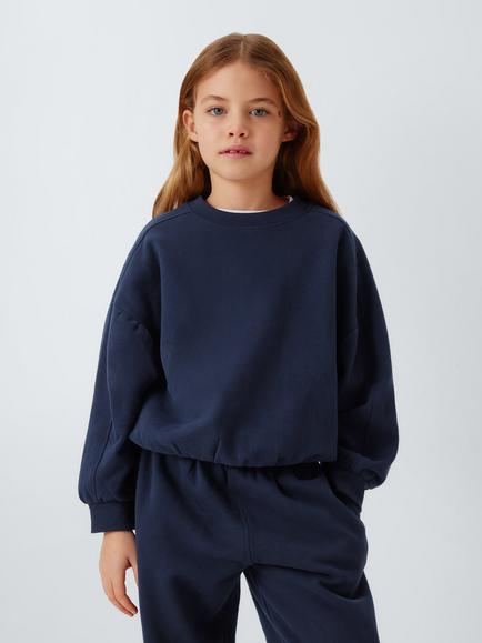 John Lewis Kids' Balloon Sleeve Jumper, Blue, Blue