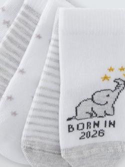John Lewis Baby Born in 2026 Socks, Pack of 5, Multi - view 2, Multi
