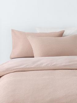 John Lewis Aurelia Pure Cotton Waffle Duvet Cover Set, Rose