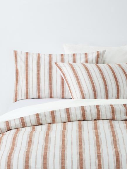 John Lewis Banco Pure Cotton Weave Duvet Cover Set, Auburn
