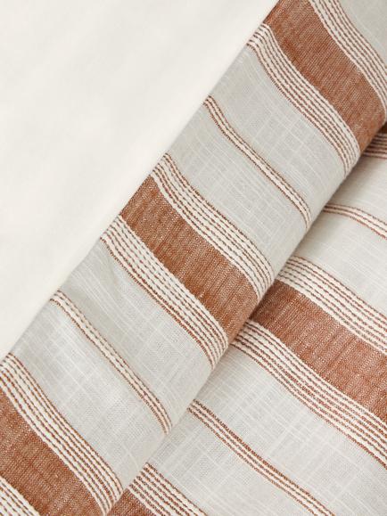 John Lewis Banco Pure Cotton Weave Duvet Cover Set - view 2, Auburn