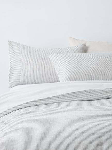 John Lewis Blakeney Washed Cotton Weave Duvet Cover Set, Blue