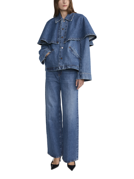 FRAME The Cape Denim Jacket, Blue, Blue