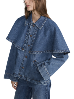FRAME The Cape Denim Jacket, Blue - view 2, Blue
