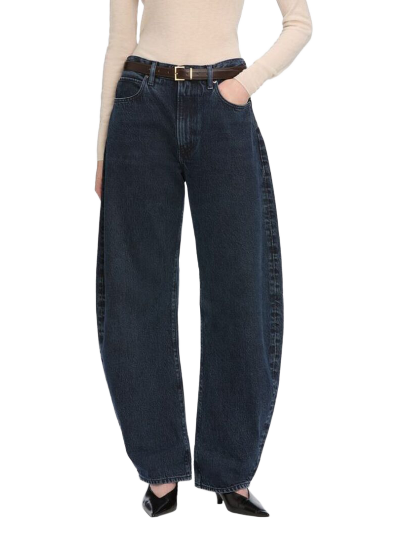 FRAME The Bubble Barrel Leg Jeans, Dorado