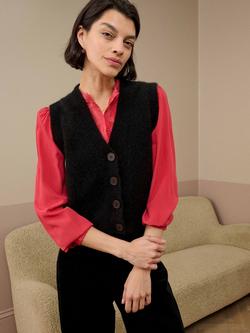 Brora Alpaca-Merino Wool Blend V-Neck Waistcoat - view 2, Black