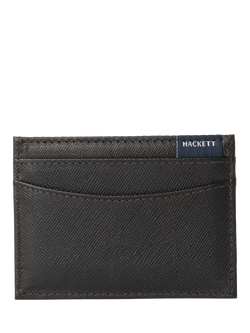 Hackett London Saffiano Leather Card Holder, Brown - view 2, Brown