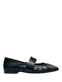 ALOHAS Bargo Leather Ballet Flat Shoes, Black, Black