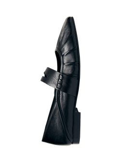 ALOHAS Bargo Leather Ballet Flat Shoes, Black - view 2, Black