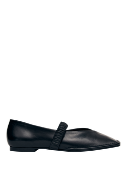 ALOHAS Lautan Leather Ballet Flat Shoes, Black, Black