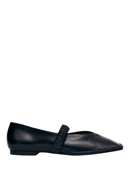 ALOHAS Lautan Leather Ballet Flat Shoes, Black, Black