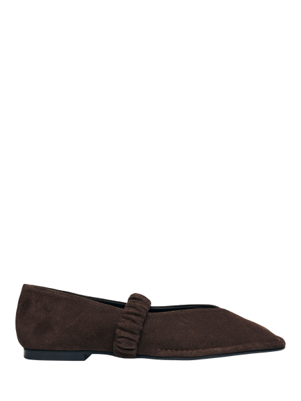 ALOHAS Lautan Suede Ballet Flat Shoes, Chocolate, Chocolate