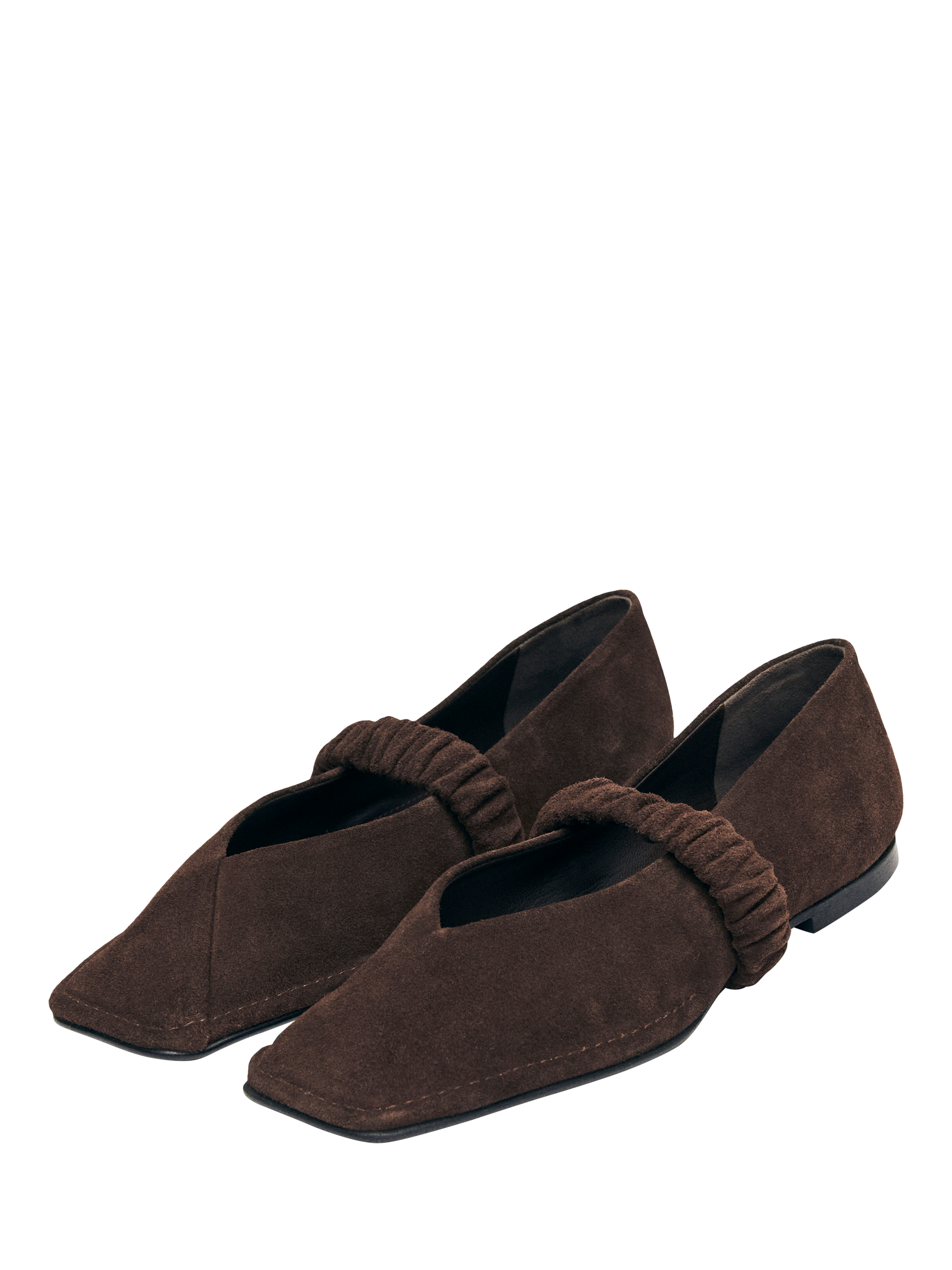 Product image 2 of 5, which shows ALOHAS Lautan Suede Ballet Flat Shoes, Chocolate, EU37