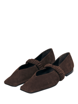 ALOHAS Lautan Suede Ballet Flat Shoes, Chocolate - view 2, Chocolate