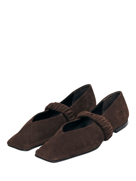 ALOHAS Lautan Suede Ballet Flat Shoes, Chocolate - view 2, Chocolate
