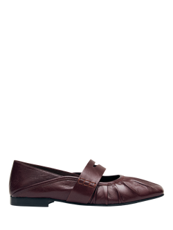 ALOHAS Bargo Leather Ballet Flat Shoes, Burgundy, Burgundy