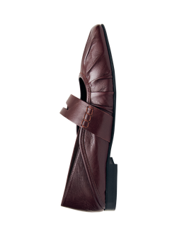 ALOHAS Bargo Leather Ballet Flat Shoes, Burgundy - view 2, Burgundy