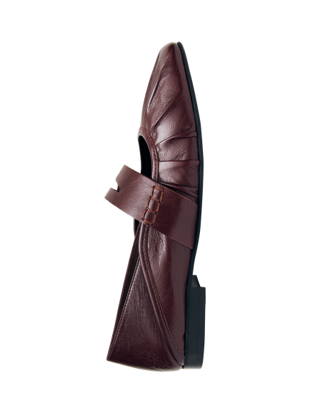 ALOHAS Bargo Leather Ballet Flat Shoes, Burgundy - view 2, Burgundy