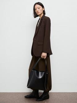 Mango Gabi Single Button Blazer - view 2, Dark Brown