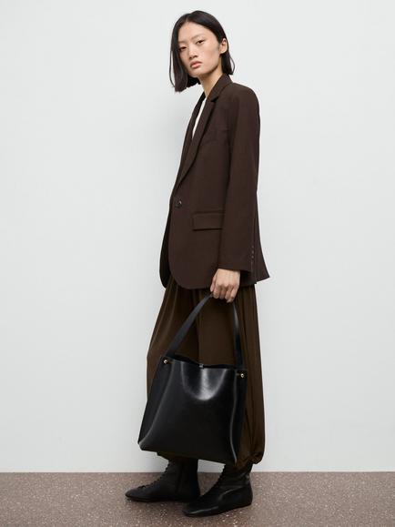 Mango Gabi Single Button Blazer - view 2, Dark Brown