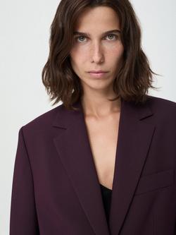 Mango Gabi Single Button Blazer - view 2, Dark Red