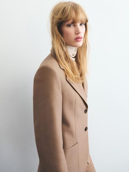Mango Natalie Patch Pocket Blazer, Medium Brown - view 2, Medium Brown
