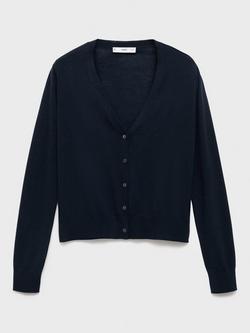 Mango Kelly Wool V Neck Cardigan - view 2, Navy