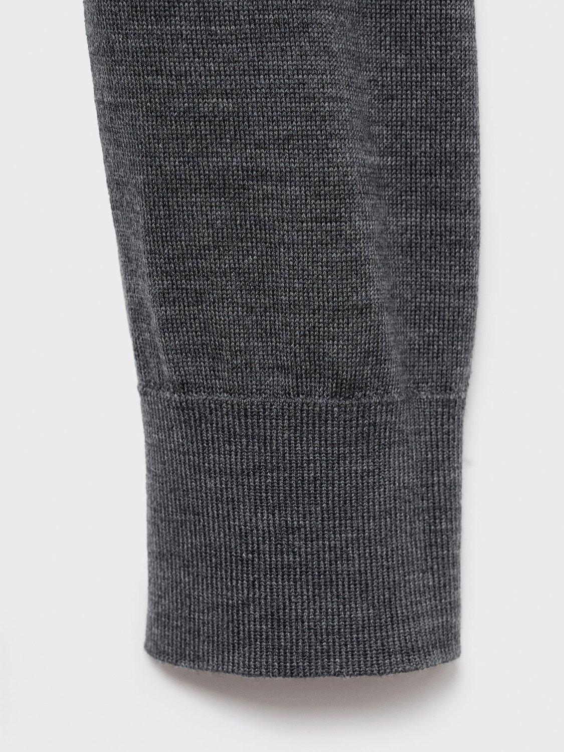 Product image 5 of 8, which shows Mango Kelly Wool V Neck Cardigan, Medium Grey, XS