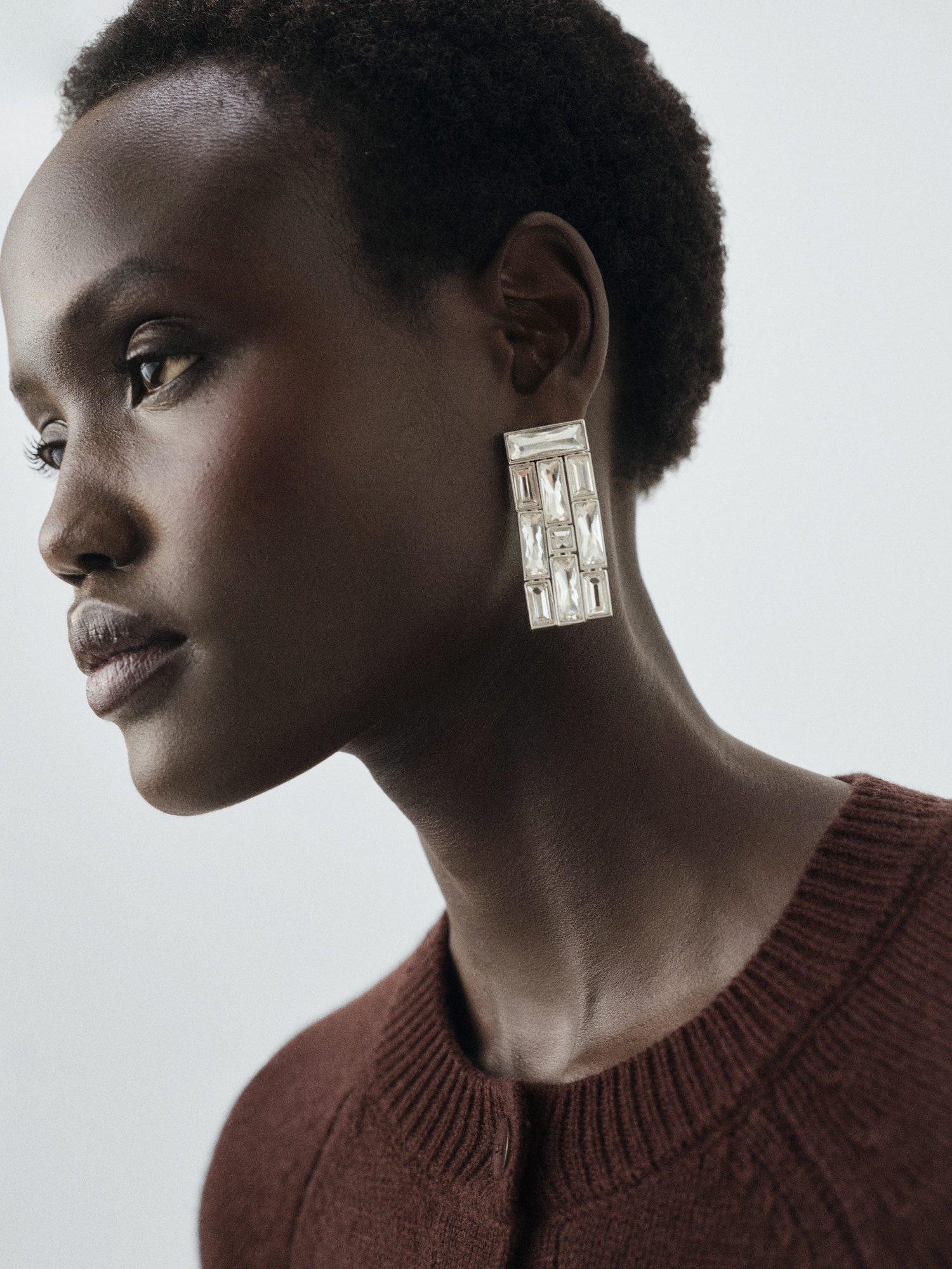 Product image 6 of 7, which shows Mango Scorpius Chunky Wool Rich Cardigan, Dark Brown, M