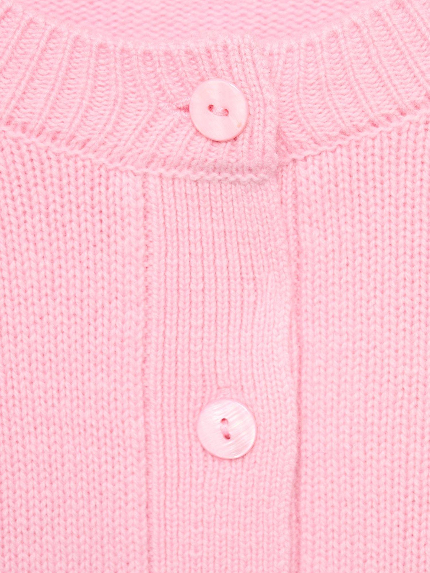 Product image 8 of 8, which shows Mango Scorpius Chunky Wool Rich Cardigan, Pink, S