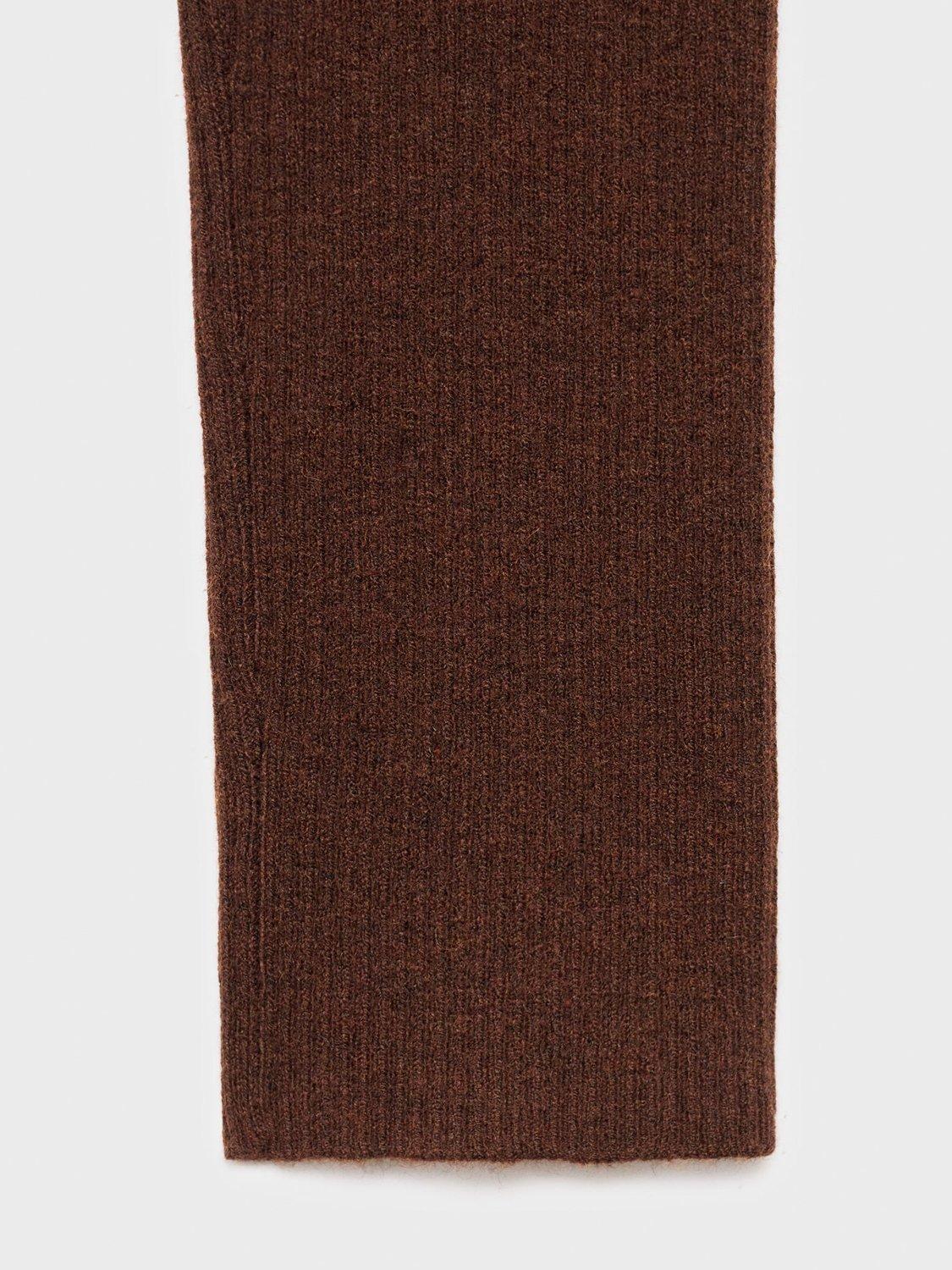 Product image 5 of 8, which shows Mango Twenties Fine Ribbed Cardigan, Dark Brown, XS