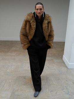 Mango Rimini Faux Fur Jacket, Brown - view 2, Brown