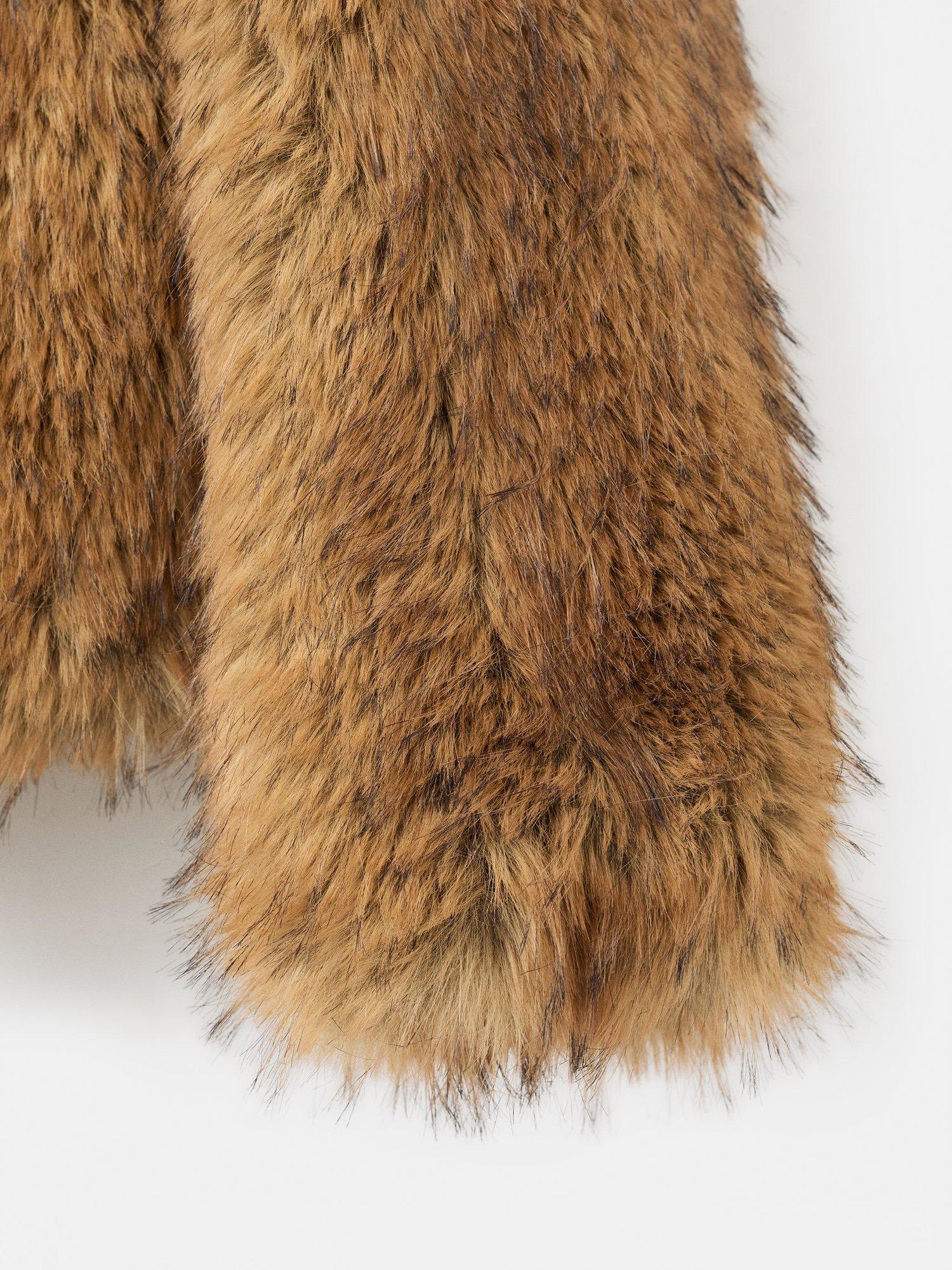 Product image 5 of 7, which shows Mango Rimini Faux Fur Jacket, Brown, XL