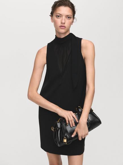 Mango Becca Sleeveless Mini Dress, Black, Black